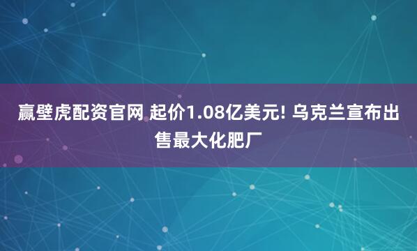 赢壁虎配资官网 起价1.08亿美元! 乌克兰宣布出售最大化肥厂